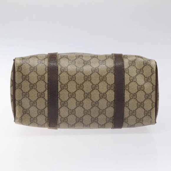 GUCCI GG Supreme Web Sherry Line Hand Bag PVC Beige Gold - Picture 5 of 16